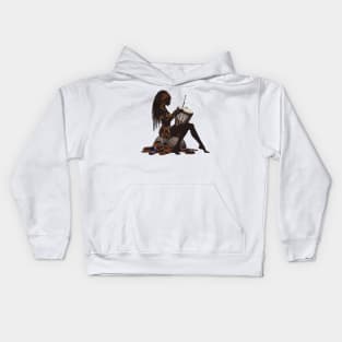 Afrocentric Woman Drum Kids Hoodie